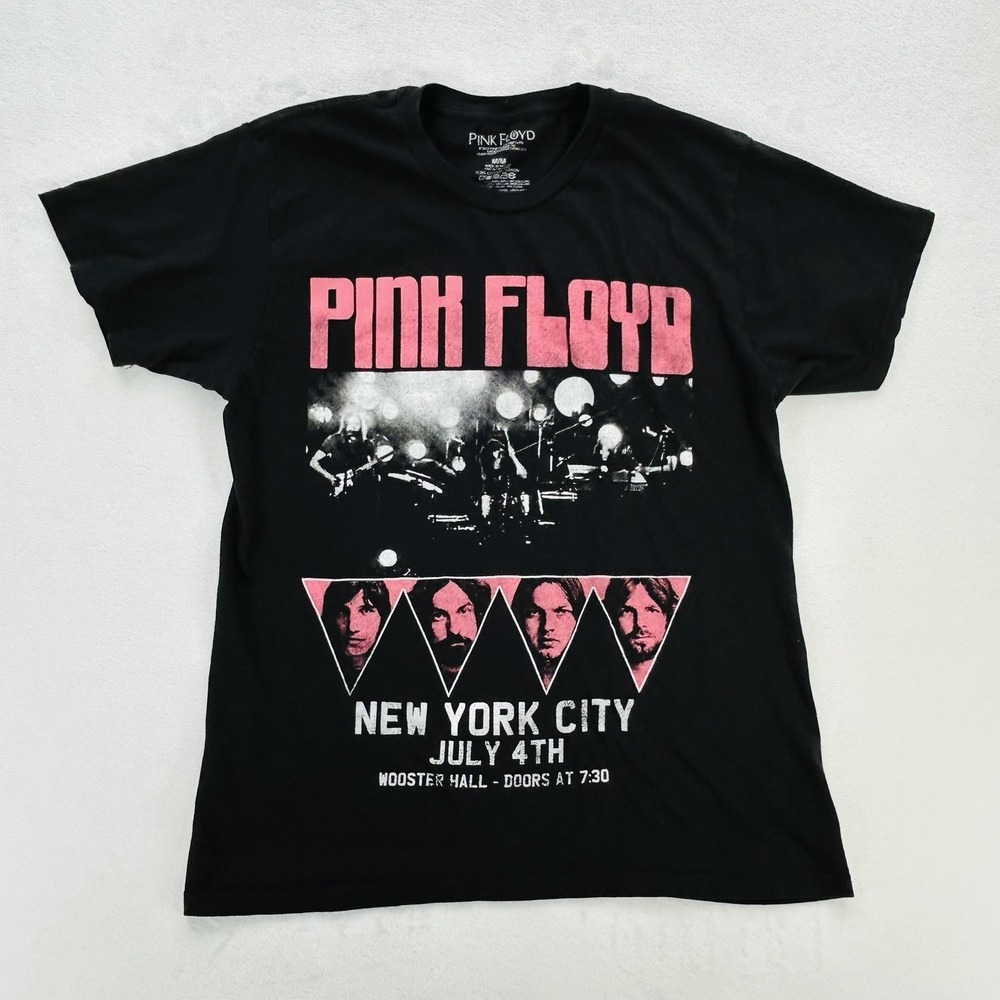Pink Floyd Shirt Mens Medium Black New York City July 4th Graphic Band Tee Rock